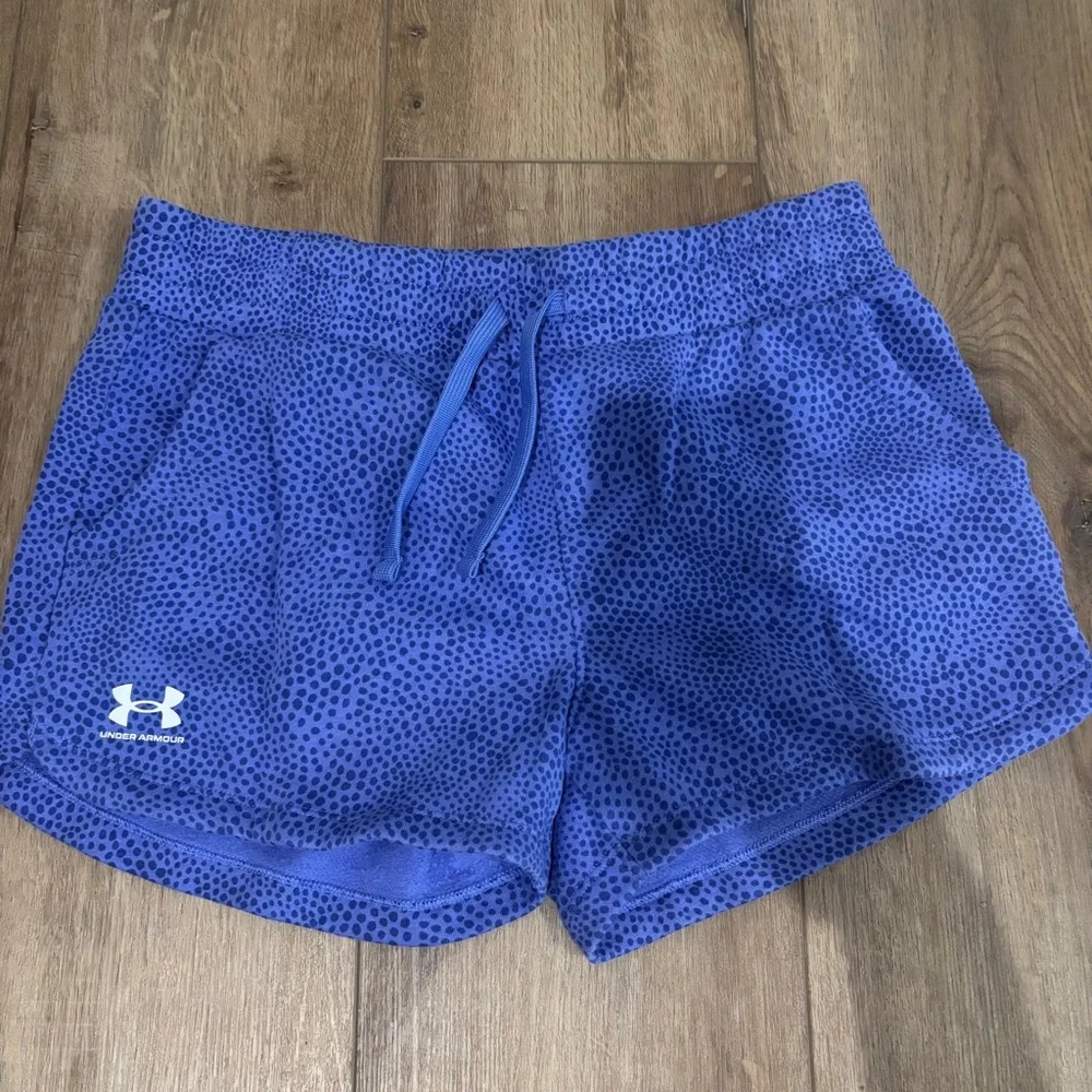 Under Armour Girls Lounge Blue dot Shorts - Picture 1 of 5